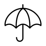 傘のアイコンの無料モノクロイラスト