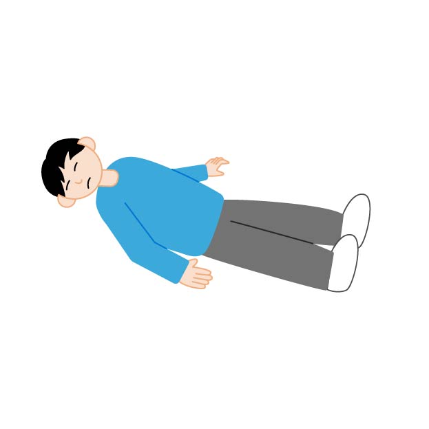 昏睡する男性の無料線なしイラスト