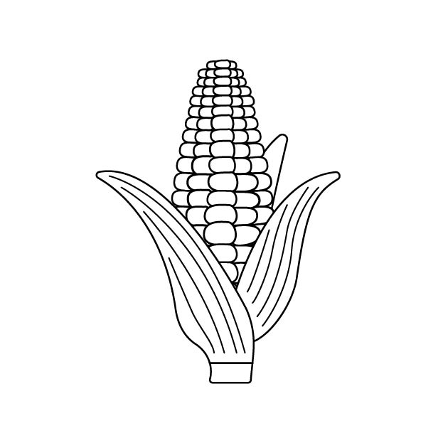 とうきびの無料モノクロイラスト