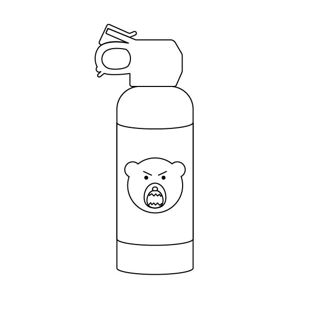 熊よけスプレーの無料モノクロイラスト