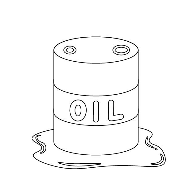 石油の無料モノクロイラスト