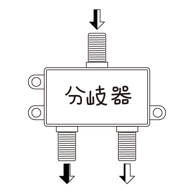 アンテナ分岐器の無料モノクロイラスト