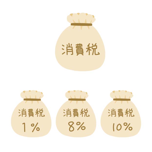 消費税の無料線なしイラスト