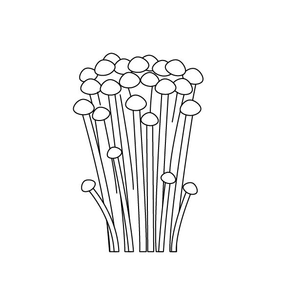 えのきの無料モノクロイラスト