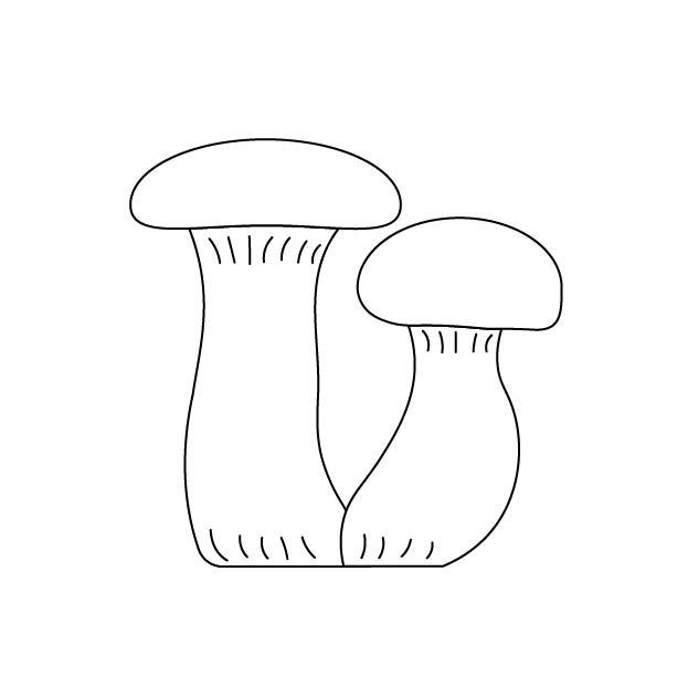 エリンギの無料モノクロイラスト
