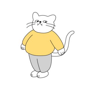 太ったシロスケ（擬人化猫）