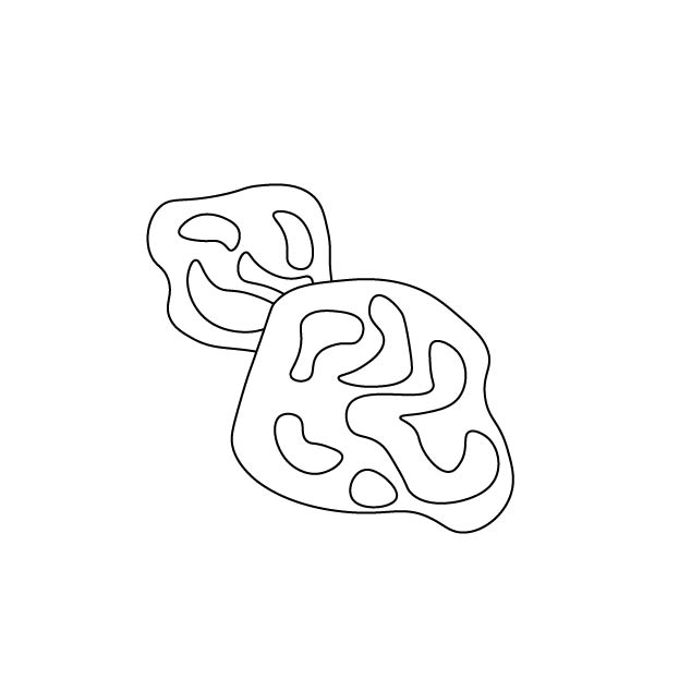 キクラゲの無料モノクロイラスト