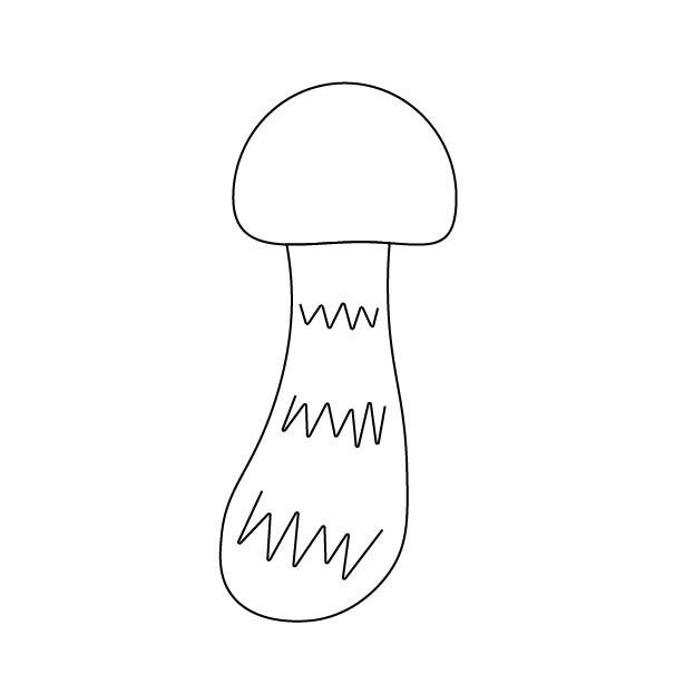 まつたけの無料モノクロイラスト