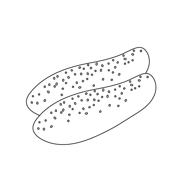 明太子の無料モノクロイラスト