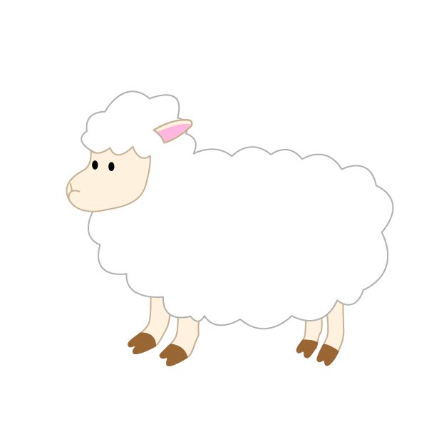 羊の無料線なしイラスト