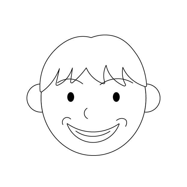 自称ショートスリープの男性の無料モノクロイラスト