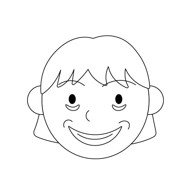 自称ショートスリープの女性の無料モノクロイラスト