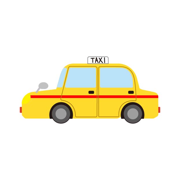 タクシーの無料線なしイラスト