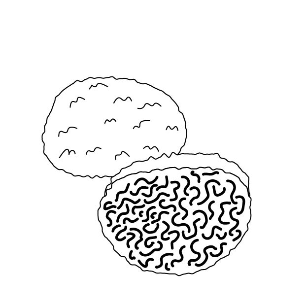 トリュフの無料モノクロイラスト
