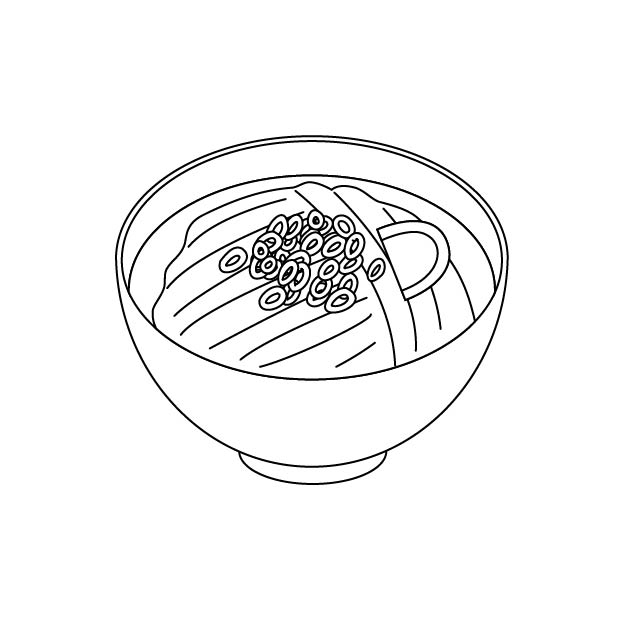 うどんの無料モノクロイラスト