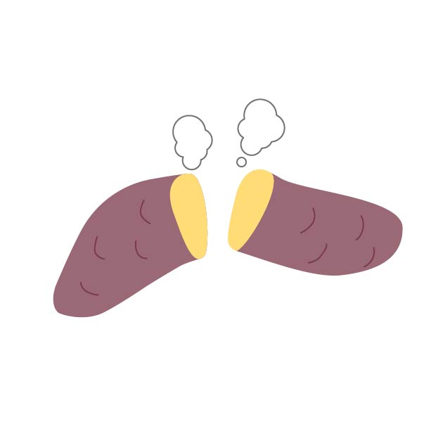 焼き芋の無料線なしイラスト