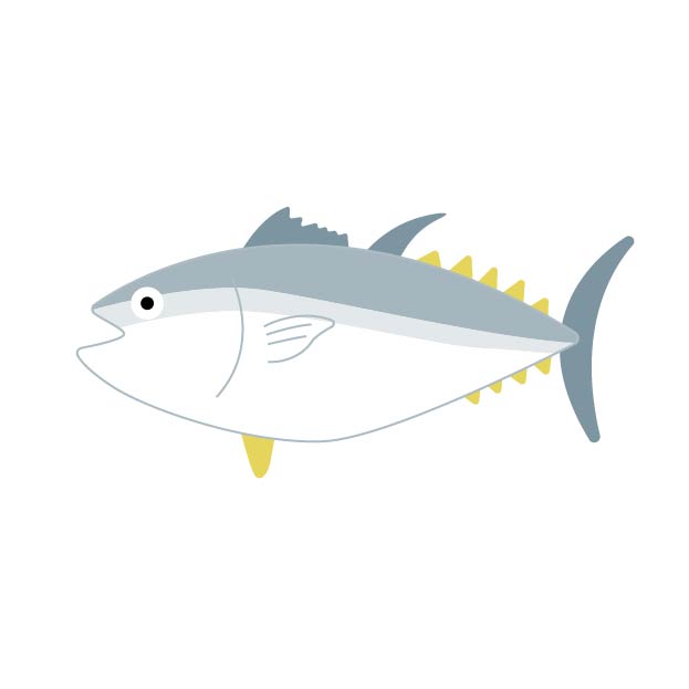 マグロの無料線なしイラスト